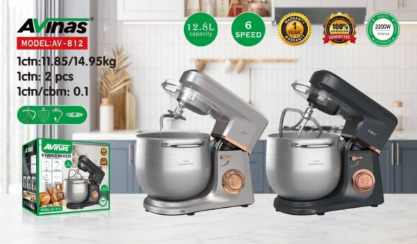 12.8L Avinas Stand Mixer with 2200 Watts power and 100% copper motor
