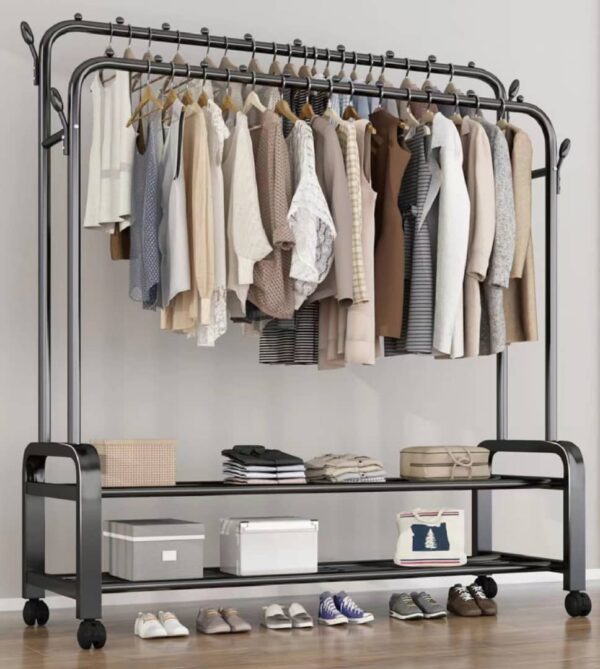 heavy duty 48kg double pole hanger (white and black)