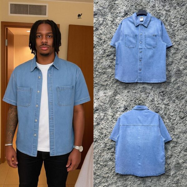 NOVAMEN Denim Short-Sleeved Shirt - Image 2