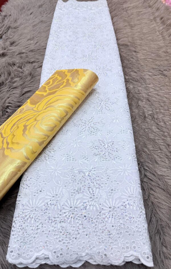Swiss Voile Lace with Diamond 💎 Stone - Image 3