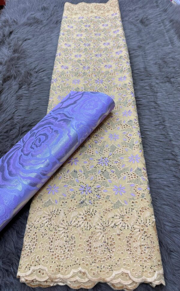 Swiss Voile Lace with Diamond 💎 Stone - Image 4