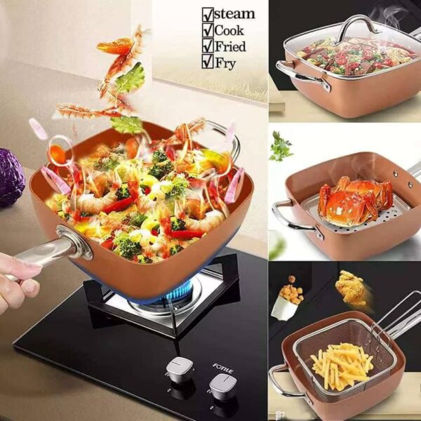 4.5LITERS 5 IN 1 DEEP FRYER COPPER PAN
