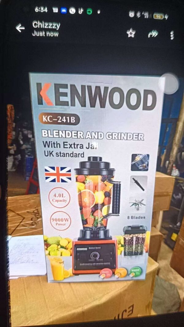 4  LITERS KENWOOD 9000 WATS 2 IN 1 BLENDER ,3 PINS PLUG