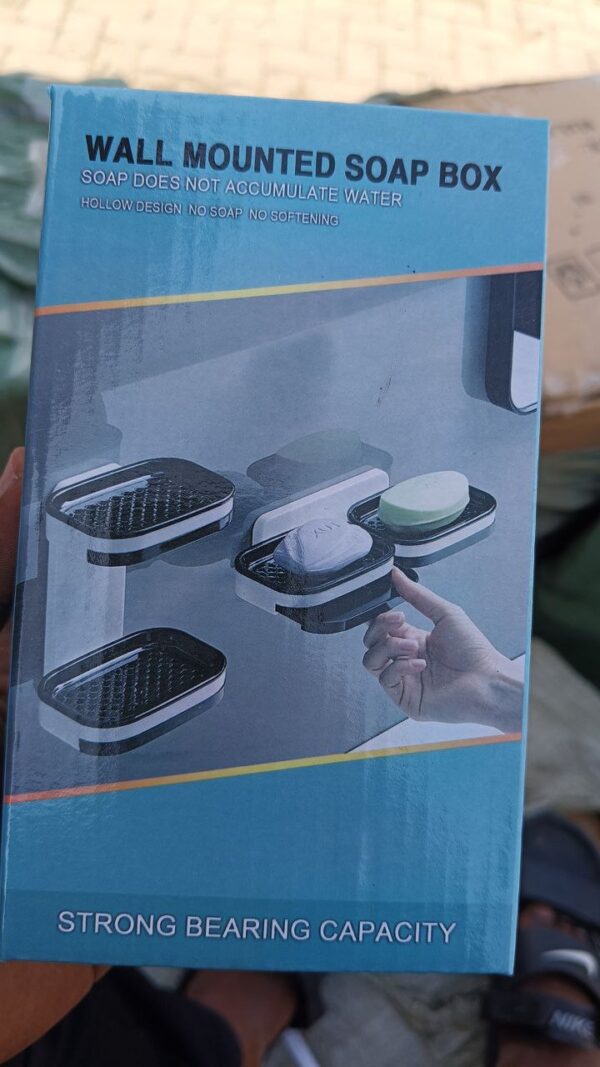 Wall mounted double soap holder