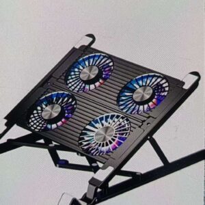 Steel laptop stand with cooling fans
