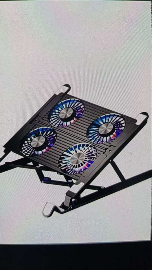Steel laptop stand with cooling fans